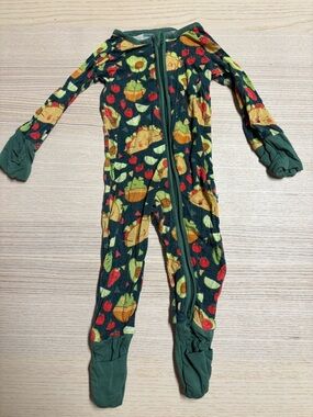 Little sleepies taco print onesie